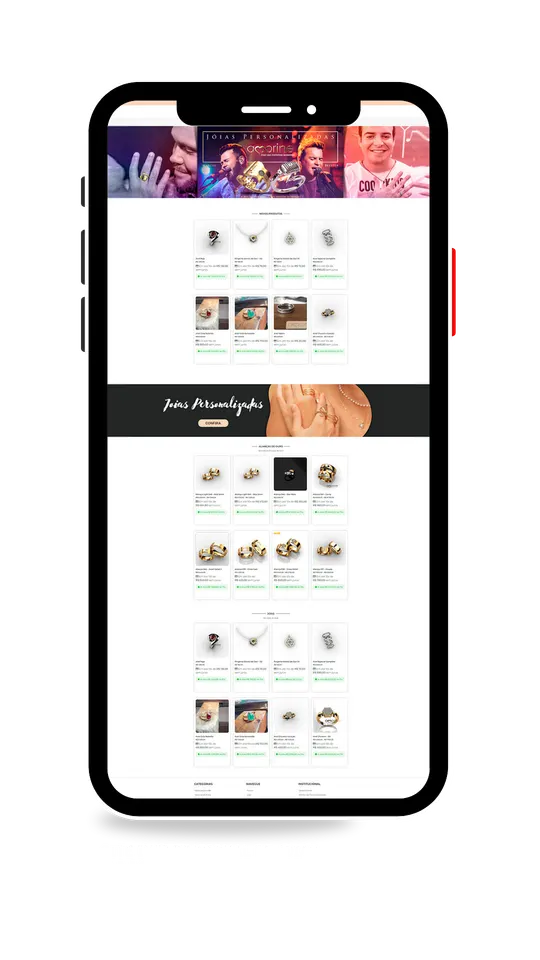 Site desenvolvido para Amorine (Joias)