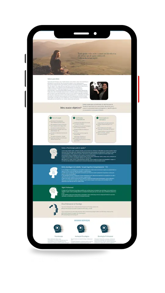 Site desenvolvido para Luana Mota (Psicologia)