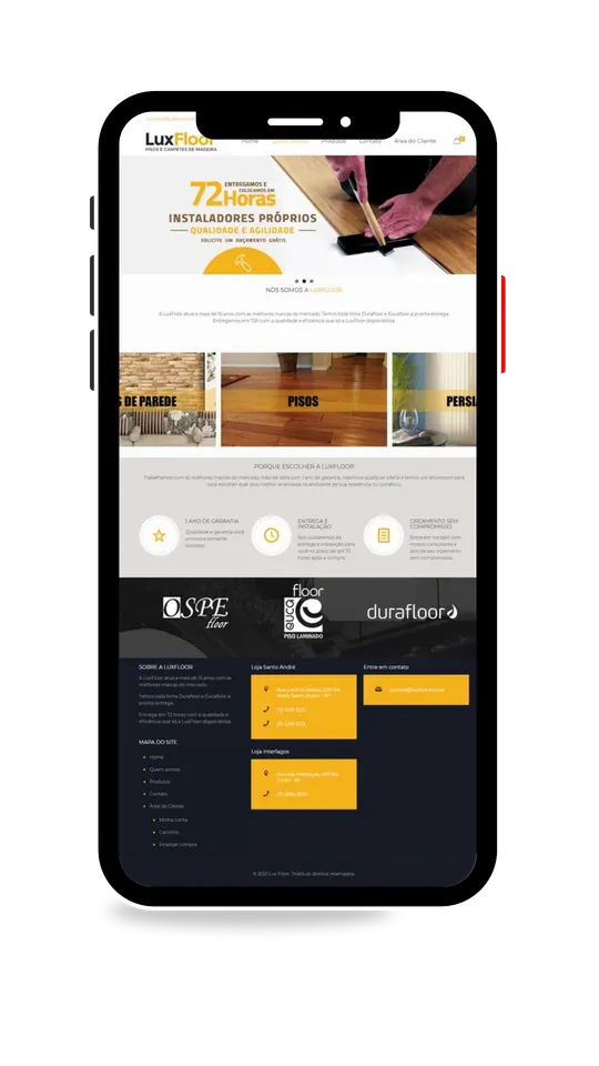 Site desenvolvido para Luxfloor (Pisos e carpetes de madeira)