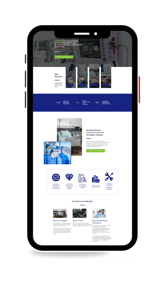 Site desenvolvido para Ritec Hospitalar (Equipamentos hospitalares)